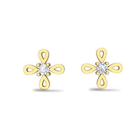 Kira Yellow Gold Earrings Design for daily use