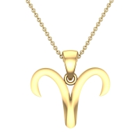 Latin Aries Yellow Gold Zodiac Pendant Designs For Female