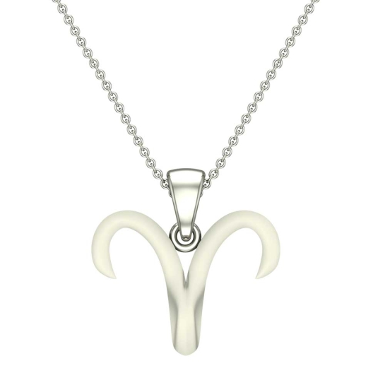 Latin Aries White Gold Zodiac Pendant Designs For Female