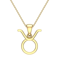 Celtic Taurus Yellow Gold Zodiac Pendant