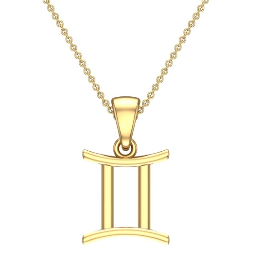 Grace Gemini Yellow Gold Zodiac Pendant Designs For Female