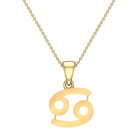 Jace Cancer Yellow Gold Zodiac Pendant Designs For Female