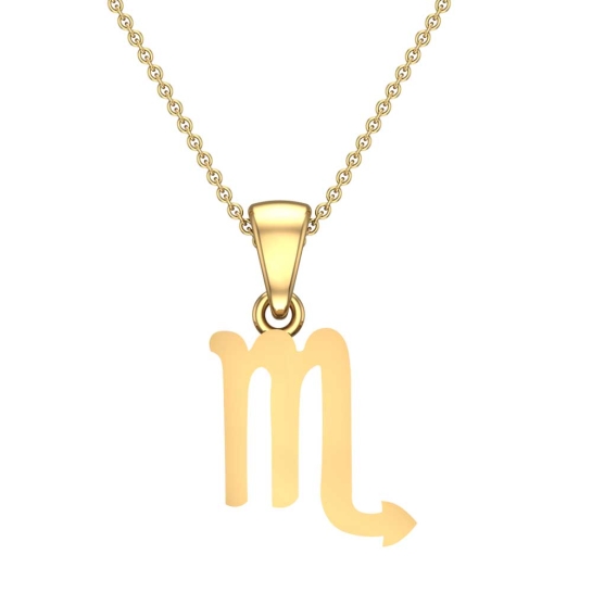 Skye Scorpio Yellow Gold Zodiac Pendant