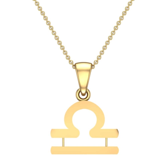 Abby Libra Yellow Gold Zodiac Pendant Designs for female