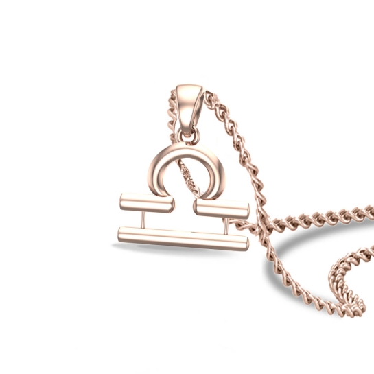 Abby Libra Rose Gold Zodiac Pendant Designs for female