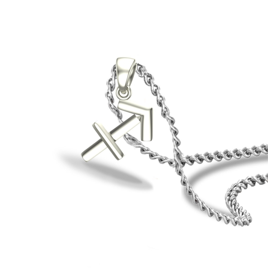 Willa Sagitarious White Gold Zodiac Pendant