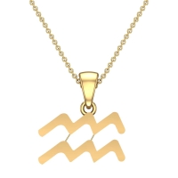 Wren Aquarius Yellow Gold Zodiac Pendant