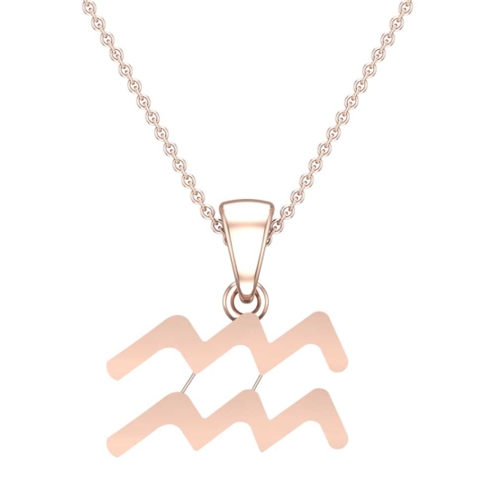 Wren Aquarius Rose Gold Zodiac Pendant