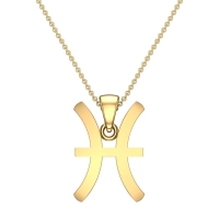 Luna Pisces Yellow Gold Zodiac Pendant
