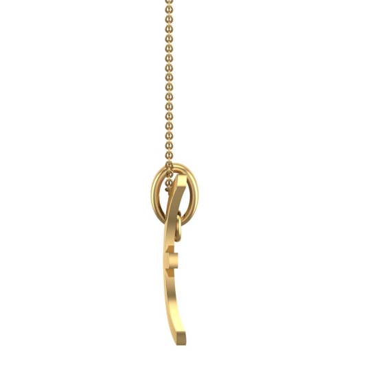 Luna Pisces Yellow Gold Zodiac Pendant Designs For Female