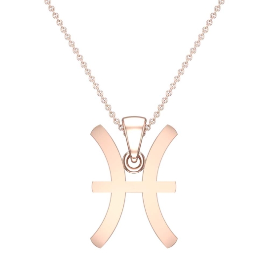 Luna Pisces Rose Gold Zodiac Pendant Designs For Female