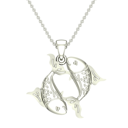 Hudson Pisces White Gold Zodiac Pendant Designs For Female