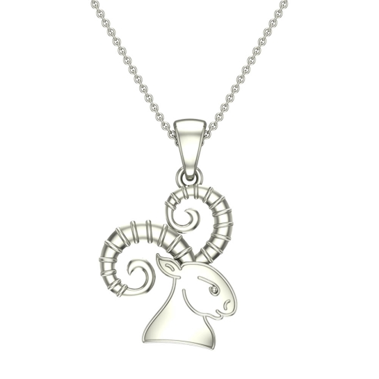 Iris Aries White Gold Zodiac Pendant Designs For Female