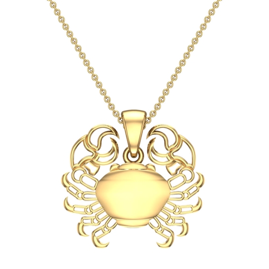 Amy Cancer Yellow Gold Zodiac Pendant Designs For Female