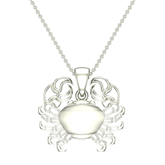 Amy Cancer White Gold Zodiac Pendant Designs For Female