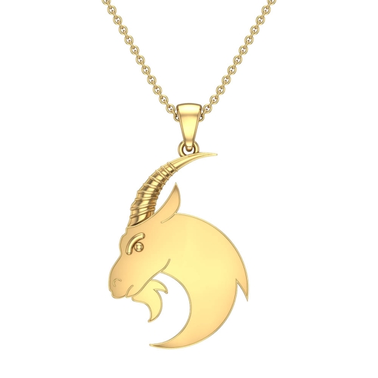 Hope Leo Yellow Gold Zodiac Pendant Designs For Female