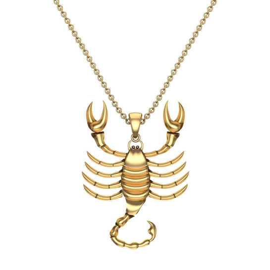 June Scorpio Yellow Gold Zodiac Pendant Designs For Female