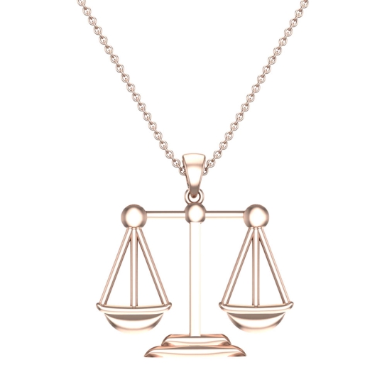 Arya Libra Rose Gold Zodiac Pendant Designs For Female