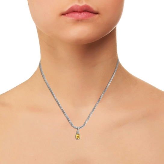 The Mitchell Diamond and Citrine Gold Pendant