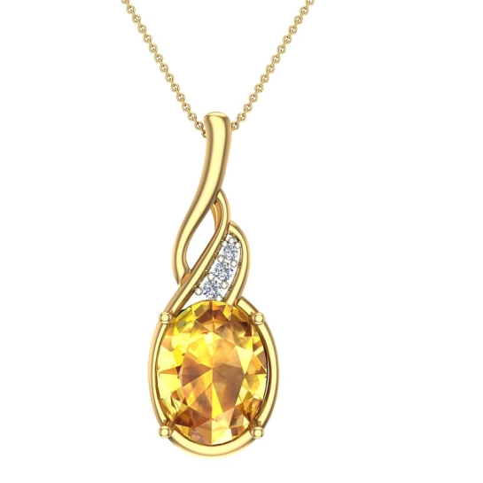 The Mitchell Diamond and Citrine Gold Pendant