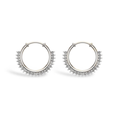 Mahisa White Gold Diamond Hoop Earrings
