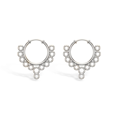 Garnet White Gold Hoop Earrings