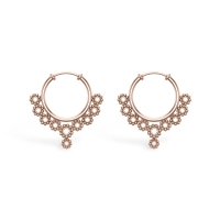 Onyx Rose Gold Hoop Earrings