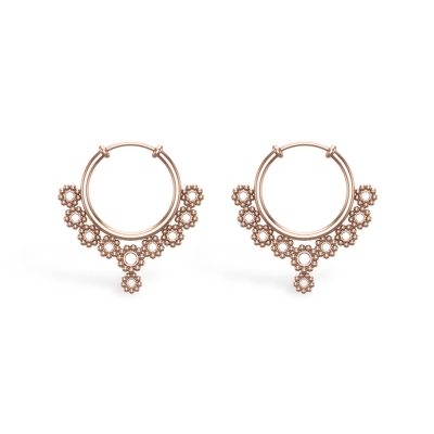 Onyx Rose Gold Hoop Earrings