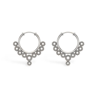 Onyx White Gold Hoop Earrings