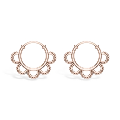 Flora Rose Gold Hoop Earrings