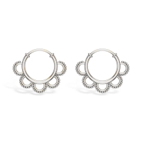 Flora White Gold Hoop Earrings