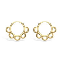 Flora Yellow Gold Hoop Earrings