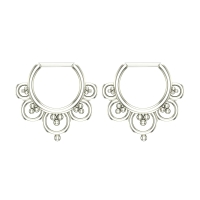 Circular White Gold Hoop Earrings