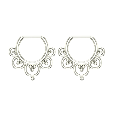 Circular White Gold Hoop Earrings