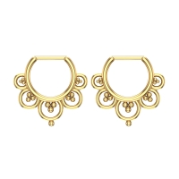 Circular Yellow Gold Hoop Earrings