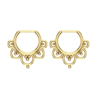 Circular Yellow Gold Hoop Earrings