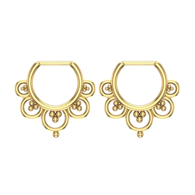Circular Yellow Gold Hoop Earrings