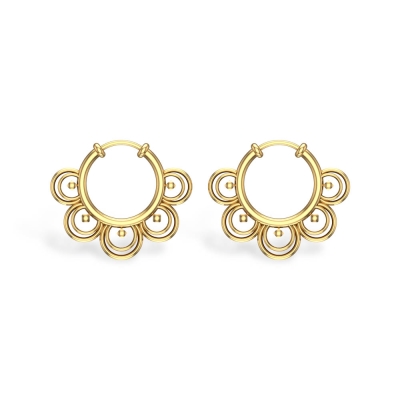 Abrik Yellow Gold Hoop Earrings