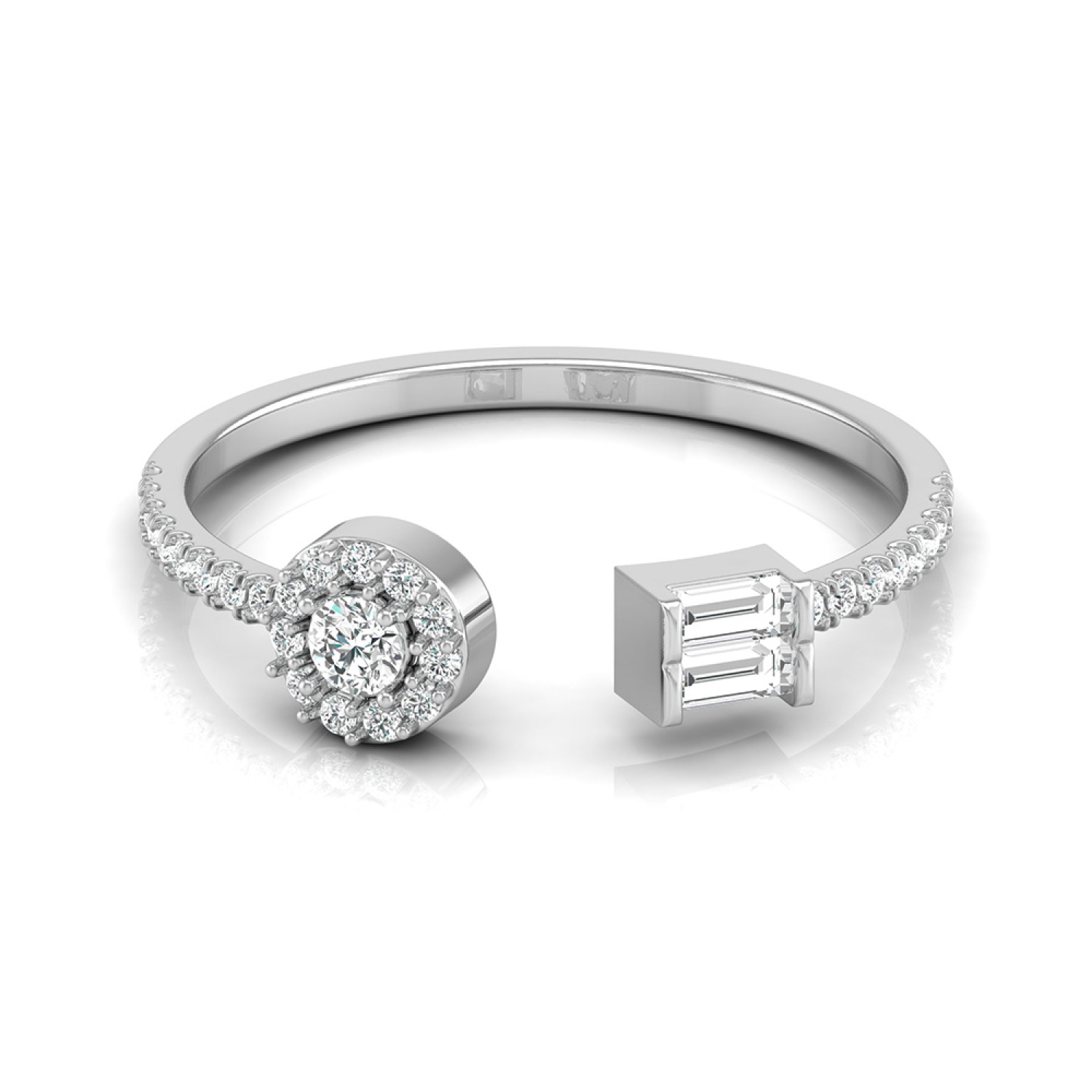 18k White Gold Custom Unplated Diamond Halo Engagement Ring #103408 -  Seattle Bellevue | Joseph Jewelry