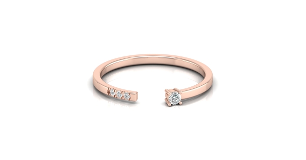 Rose Gold Women's Ladies Square Diamond Ring, Size: 12 Indian at Rs 32000  in Surat