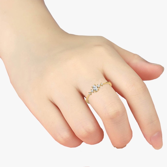 Aashvi Rose Gold Diamond Ring