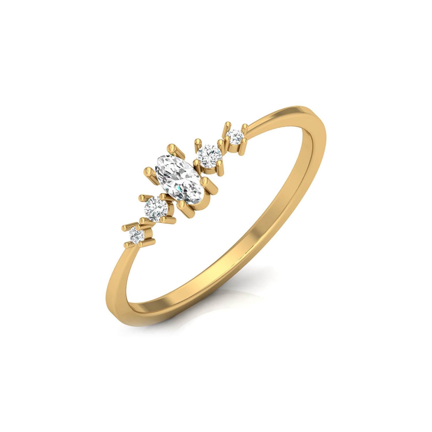 14KT Power Triangle Diamond Finger Ring | Melorra