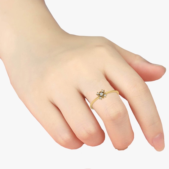 Aria Yellow Gold Diamond Ring