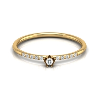 Nihira Yellow Gold Diamond Ring