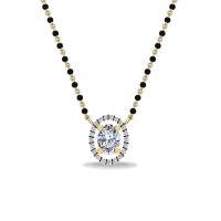 Lustrous Oval Rose Mangalsutra Pendant