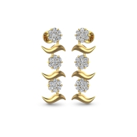Nishi Yellow Gold Diamond Stud Earring