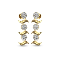 Nishi Yellow Gold Diamond Stud Earring