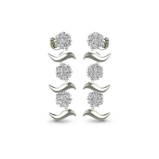 Nishi White Gold Diamond Stud Earring