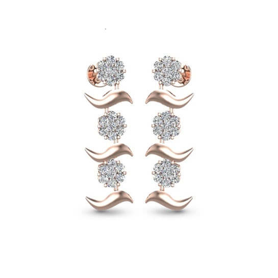 Nishi Rose Gold Diamond Stud Earring