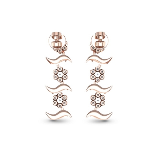 Nishi Rose Gold Diamond Stud Earring
